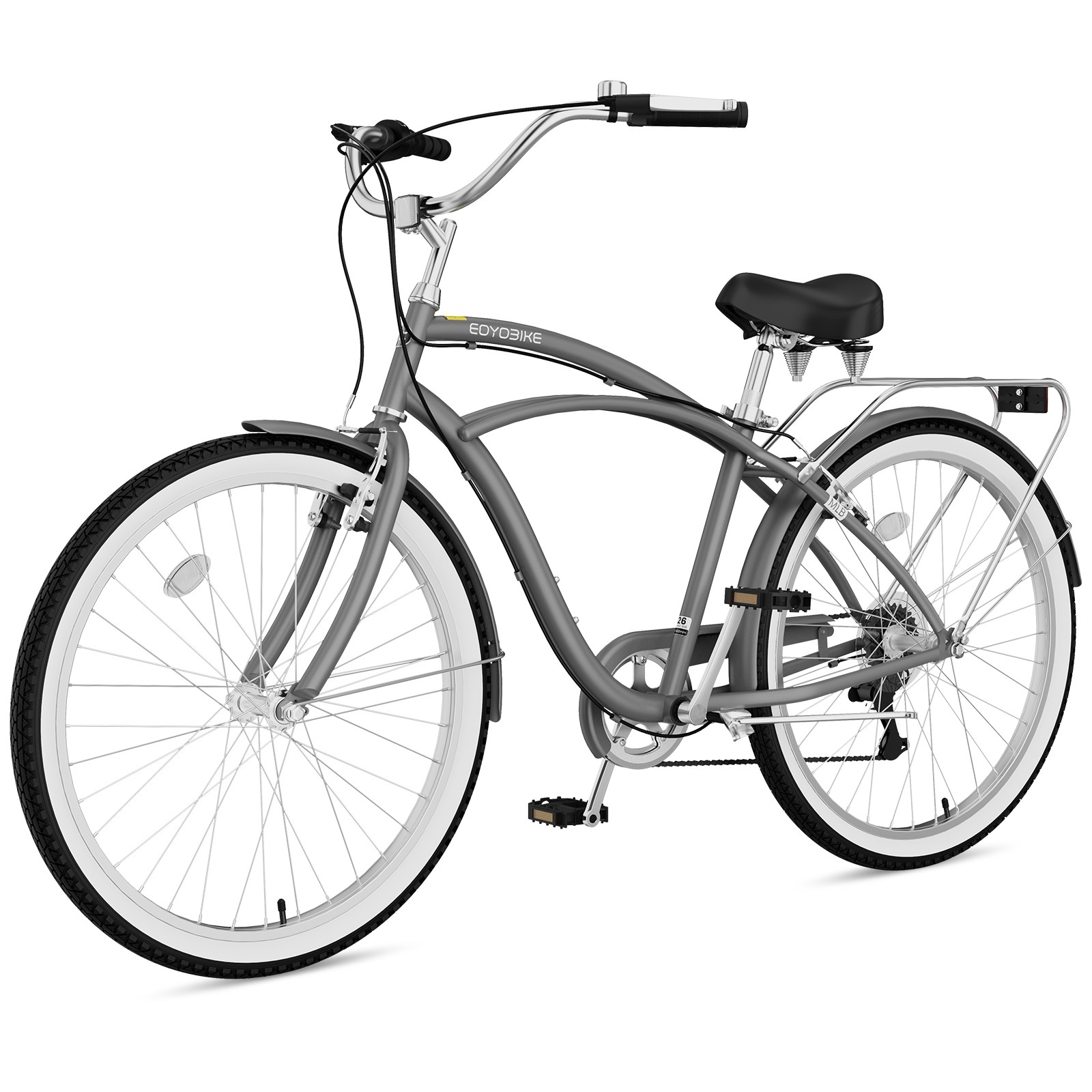 NAIZEA Beach Cruiser Bike -7 Speed Commuter Bicycle for Adult Men Women 24/26 in
