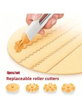 Pastry Pasta Crimper 4 IN 1 Cutter Tool Wheel Wavy Edge Cutting Set Xmas Party..