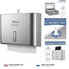 Paper Towel Dispenser Wall Mount, Adhesive No Drilling Multifold Trifold C Fo...