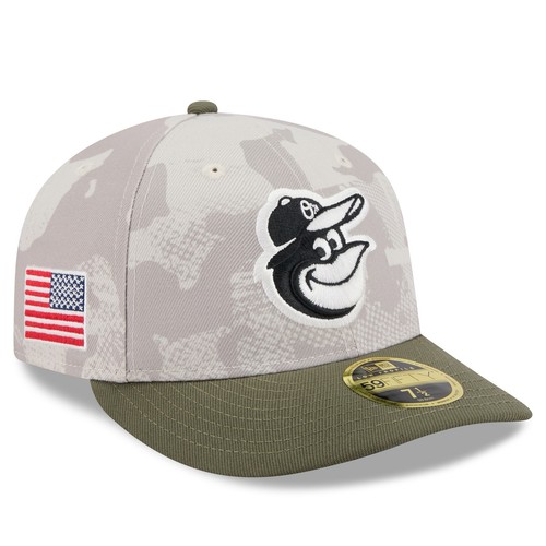 Hombre New Era Beige Claro/Oliva Baltimore Orioles 2025 Fuerzas Armadas Día Bajo