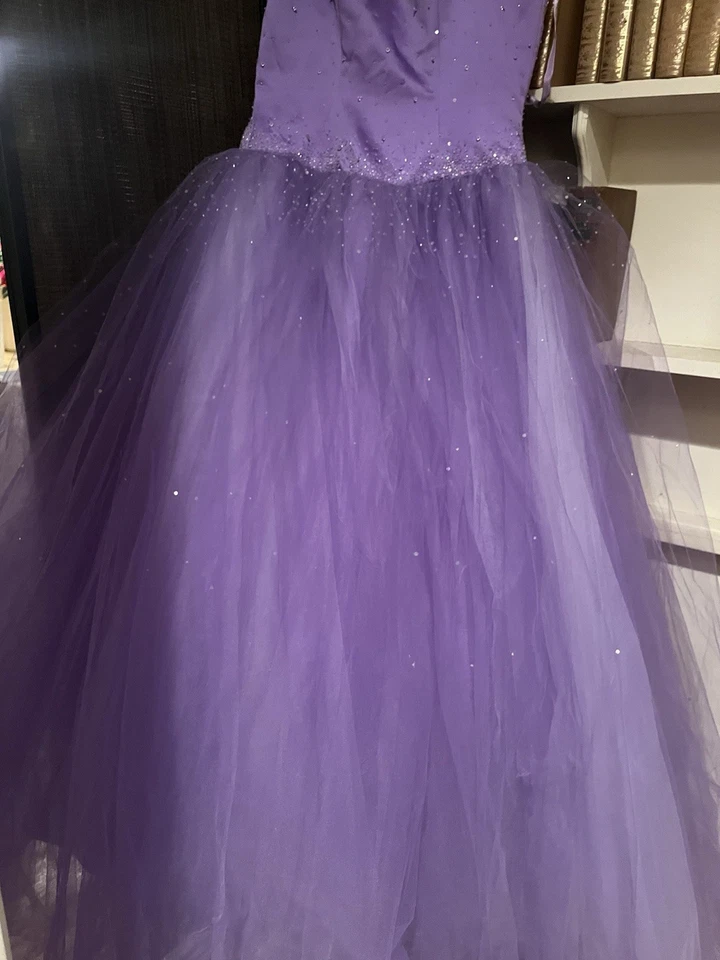 Mori Lee By Madeline Gardner Beaded Princess Ball Gown Lavender MSRP $1500.00 - Image 4 of 4