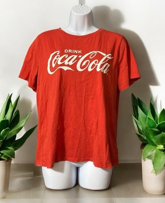 Women H&M Logo Red Short Sleeve Graphic Print Pullover T-Shirt Sz M