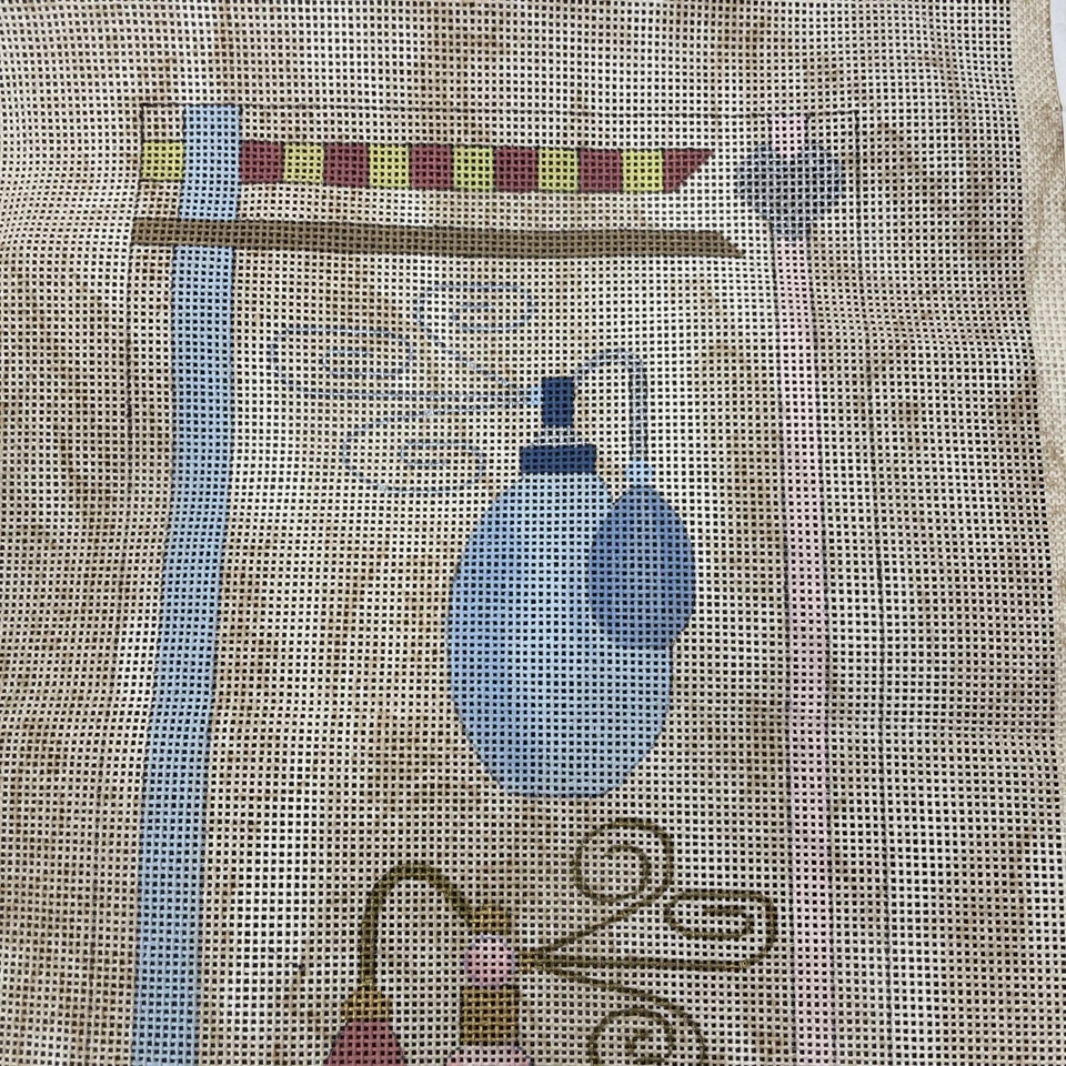 Sew Much Fun Handpainted Needlepoint Canvas Perfume Bottles 18x15 - Image 4 of 4