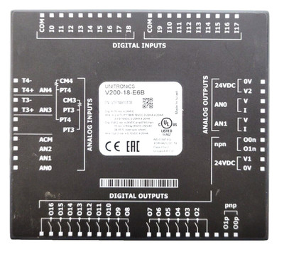 Unitronics V200-18-E6B 18 iso x 24 VDC Snap I/O Digital Module 1 x tc/pt100/0 US