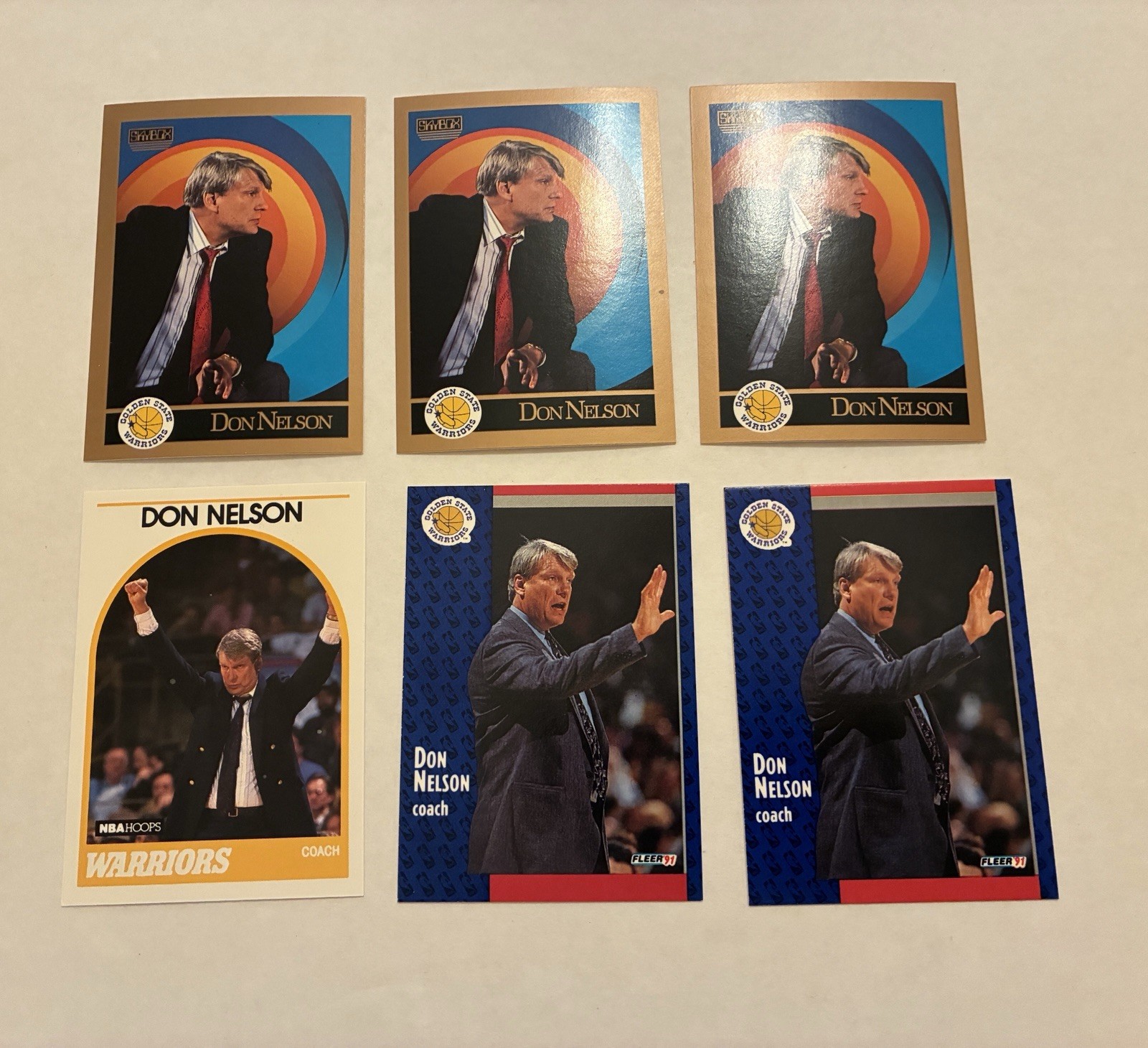 Lot of 6 Don Nelson Coaches Basketball NBA Cards Golden State Warriors GSW