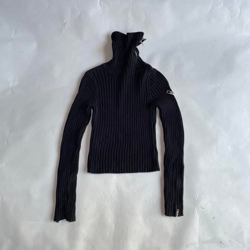 vintage DNKY jeans cropped turtleneck sweater black size small