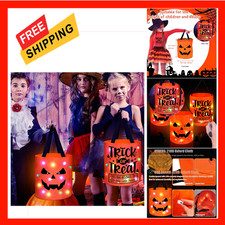 Halloween Trick or Treat Bags Light Up Ghost Candy Buckets Reusable Treat Bags