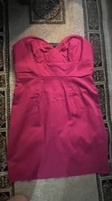 Forever 21 Pink Chiffon Ruched Sweetheart Strapless Sheath Short Dress M