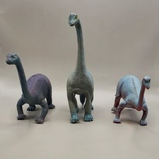 3 Vintage 1985 Imperial Toy Dinosaurs Brontosaurus, Brachiosaurus