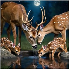 Diamond Art Kits for Adults Deer Family, DIY 5D Diamond Painting Kit for Begi...