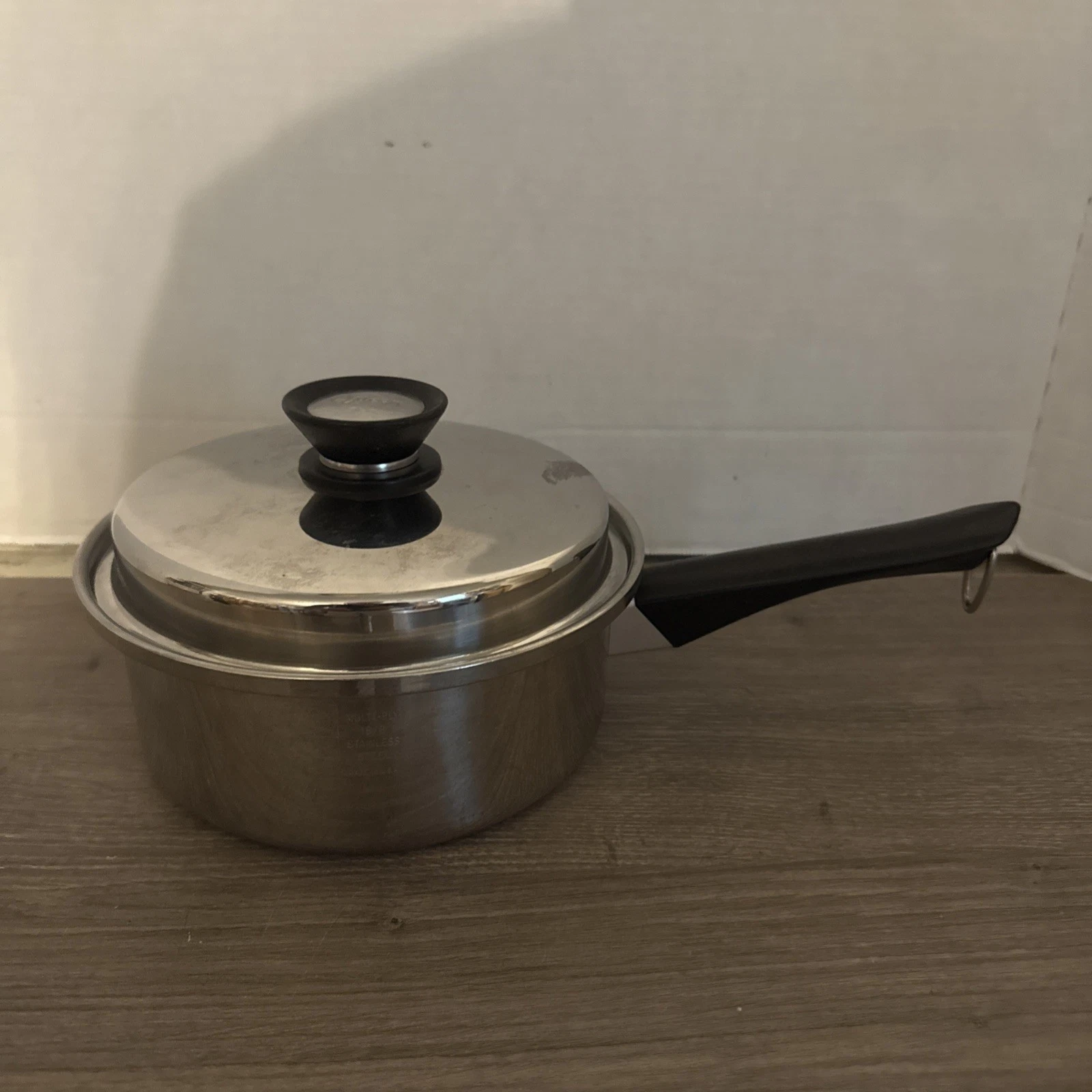 Amway Queen 8" Skillet Sauce Pan 18-8 Multi-Ply Stainless Steel w/ Lid Made USA
