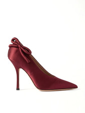Valentino Garavani Nite-Out 110mm Satin Pumps / Burgundy / RRP: £880.00