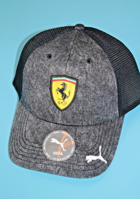 Ferrari Cap Baseballcap Trucker Puma Mütze Scuderia OVP & Neu grau/schwarz cap
