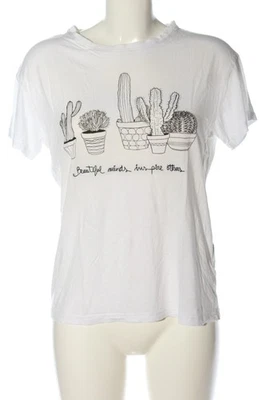 PULL & BEAR T-shirt Dames Haut T EU 34 blanc-noir style décontracté - Photo 1/4