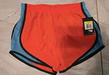 NIKE DRI-FIT Womens Small Orange Stretch Waist Drawstring Running Shorts NWT