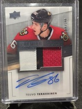 2014 Premier Acetate Rookie Auto-Patch /299 Teuvo Teravainen Card # 112 . rookie card picture