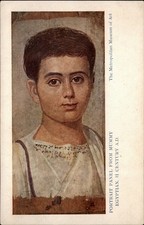 Portrait Panel From Mummy Egyptian II Century AD Met Museum of Art postcard q512