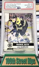 2017 O-Pee-Chee Platinum Rookie Autograph Jake DeBrusk PSA 10 Auto 9 No. R-JD