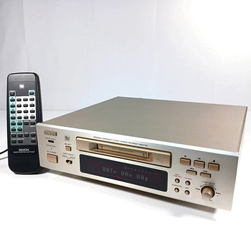 Denon Mini Disc Recorder Player DMD-F100 mit Fernbedienung getestet funktioniert in Japan AI225T