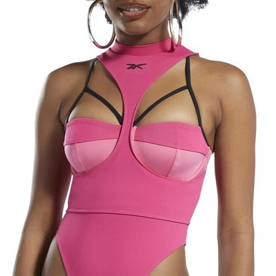 Reebok x Cardi B Hot Pink Reversible Zip-Up Cut Out Workout