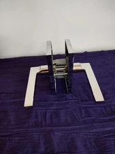 Baldwin Square Passage Door Lever Set 5 Inch Rectangle Rose - Polished Chrome