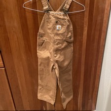 Carhartt Youth Boys Size 5 Durable Canvas Double Knee Non-Insulated Bib Overalls