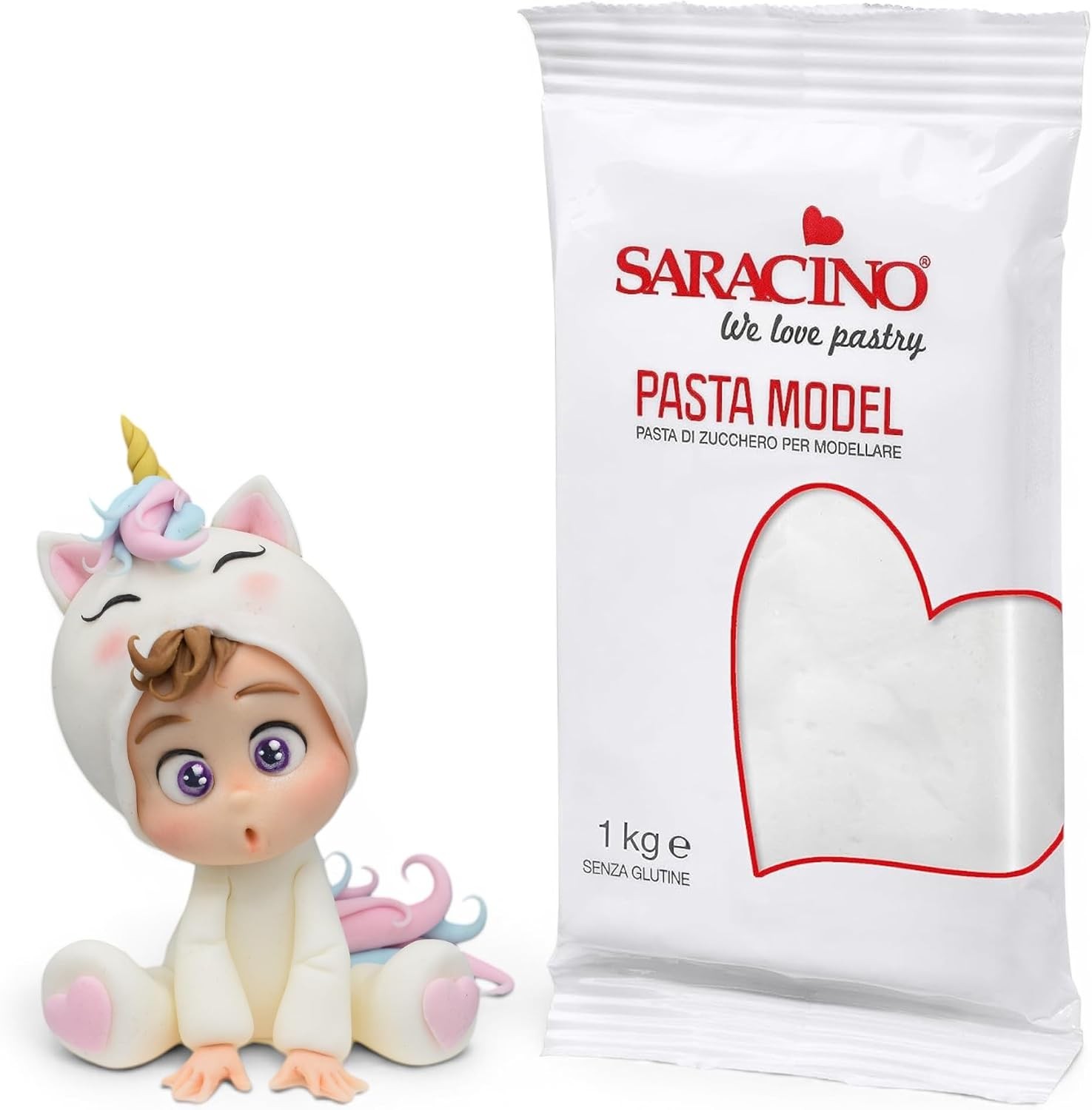 Saracino White Sugar Modelling Paste 1kg Gluten Free Cake Decorating Fondant