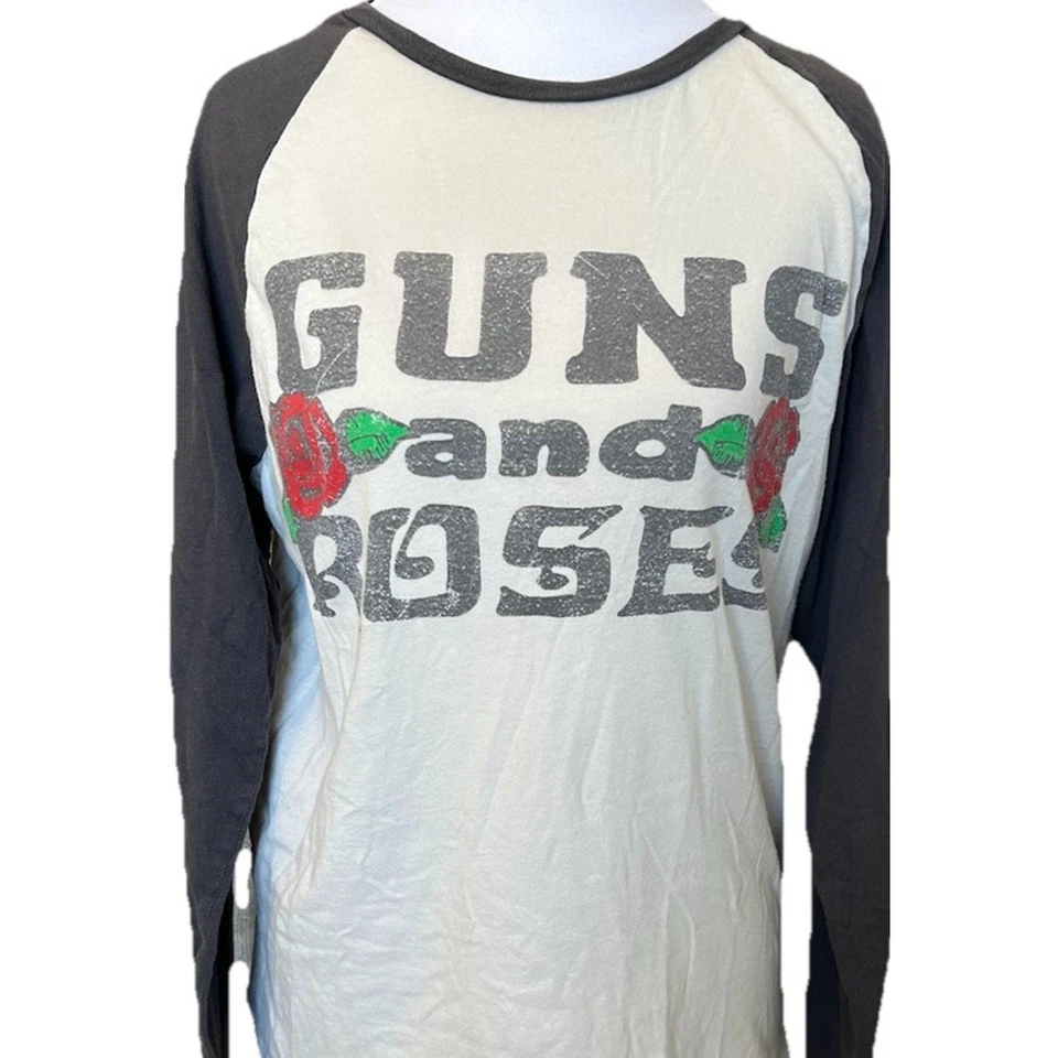 Camiseta Guns N Roses Raglán Manga 3/4 Banda de Metal Grunge Años 80 90 Rock N Roll M Foto 3 de 4