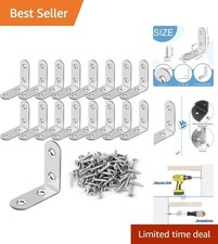 High-Quality Stainless Steel L Brackets with Screws 16 Pcs for Easy Assembly