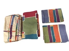 Vtg 80-90’s Dan Rivers No Iron Percale Sheet Set Full Sz-1 Flat, 1 Fitted 2 Case