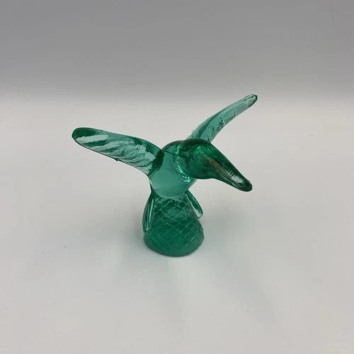 Vintage Hummingbird Design by Crea Murano Green Glass Made In Italy Figurine