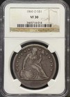 1860 O Seated Liberty Silver Dollar Ngc Vf-30