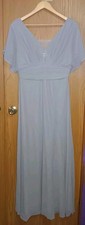 Ever Pretty Maxi Dress Womens Size 2XL Light Gray Mesh Vneck Flare Sleeves Flowy