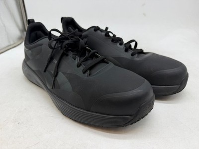 Reebok Lite Plus 4 Athletic Work Sneakers Men's Black Comp Toe Low Top - 12 WIDE