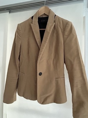 ZARA Blazerjacke in Camel   komplett aus Samtoptik   Gr. M
