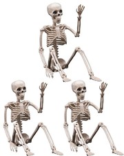   3PCS 16 Inch Height  Spooky Posable Skeletons Toy for Halloween Decorations ...