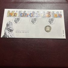 Royal Mail Mint  Royal Beasts  £1 Coin and Five FDC Stamps 1998