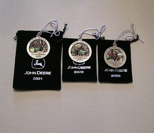 New 2001-2002-2003 John Deere Pewter Ornament - Set 3 Different Ones