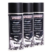 hitzefest Lackspray 650&deg;C schwarz 3 x 400ml Spraila Auspufffarbe Grill 300041