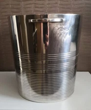 OLD ART DECO CHAMPAGNE BUCKET in SILVER METAL hallmarks ERCUIS