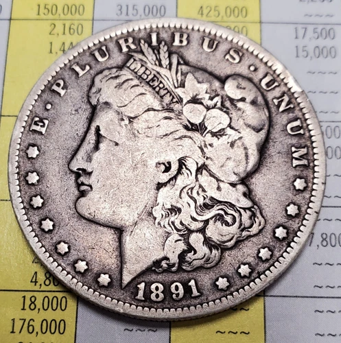 1891 O Morgan Silver Dollar Us Coin New Orleans Vf Better Date