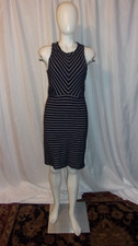 OLD NAVY Women's Blue & White Side Zip Bodycon Dress SIZE M