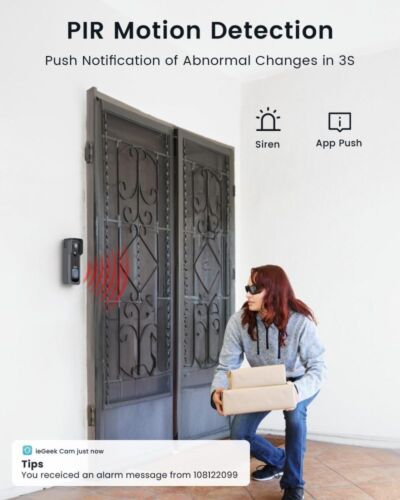 ieGeek 2K HD Video Doorbell Camera with Chime Smart Video Door bells with Camera - Picture 5 of 14