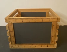 VTG Storage Crate Box Chalkboard Ruler themed Sewing quilting 8.2”L x 6”W x 5.8H