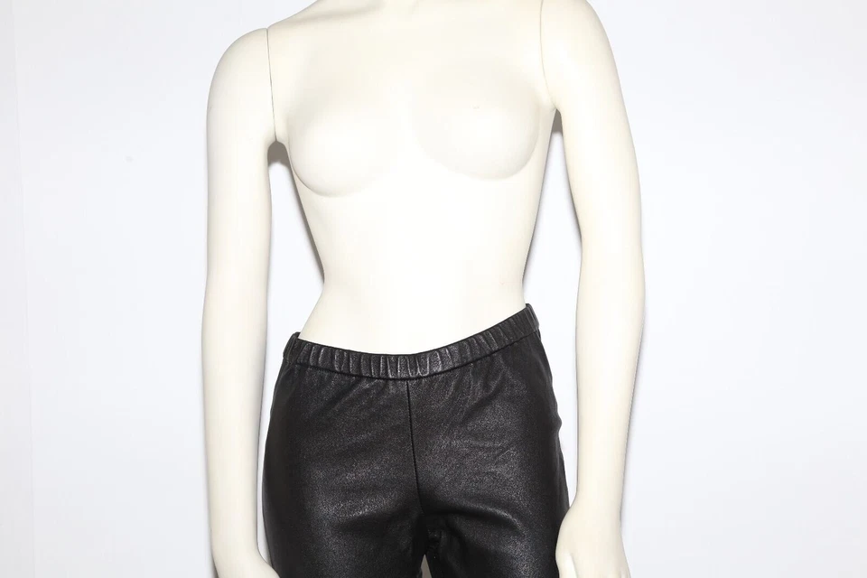 Pantalones Leggings LEITH Cuero Negro Pierna Ajustada Para Mujer Talla M Moderno Estilo Elegante Foto 4 de 4