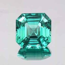 Asscher Schliff Grün Saphir Makellos 11.55 Karat Zertifiziert Lose Edelstein