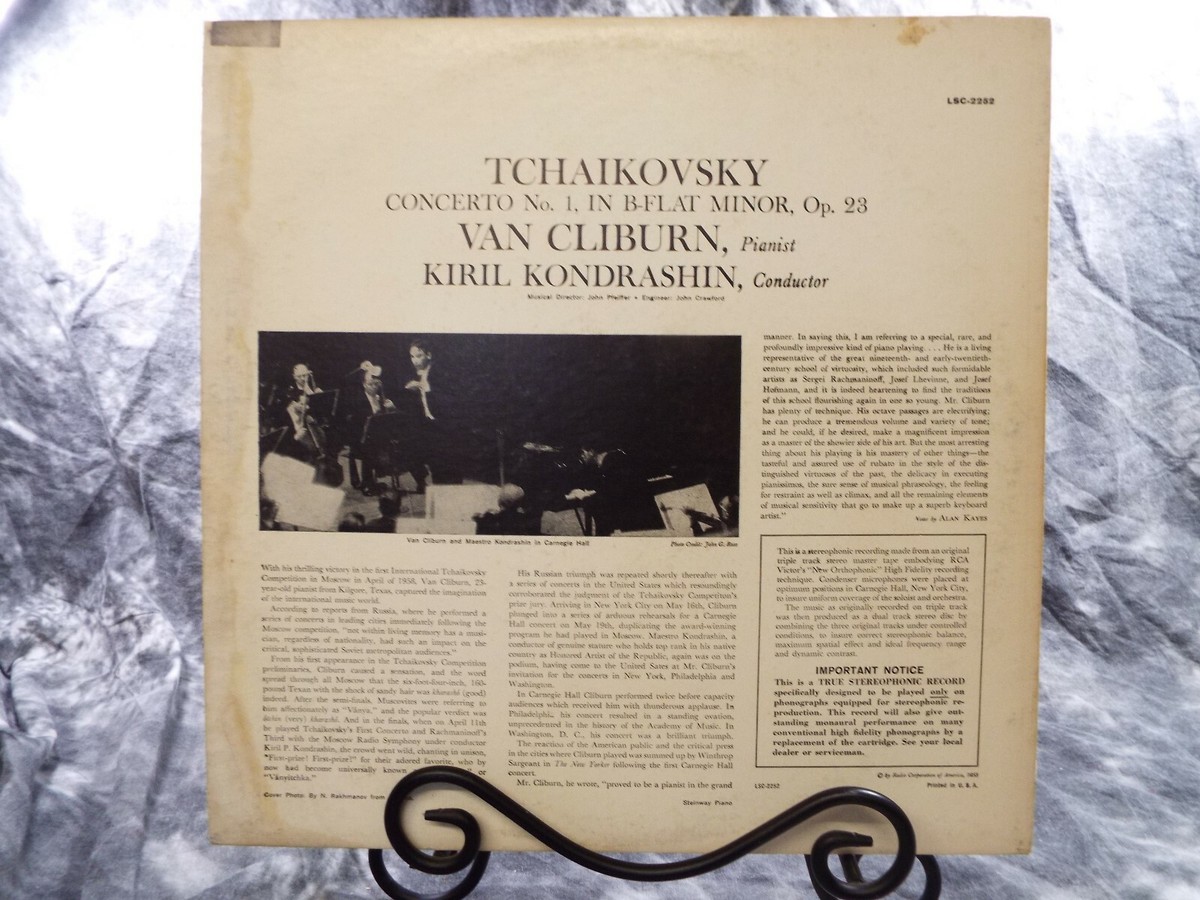 Tchaikovsky Concerto No.1 Stereo Van Cliburn 75/85 Classical LP