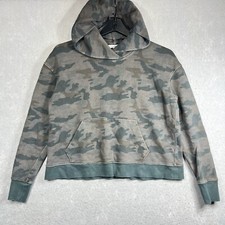 James Perse Hoodie Sweatshirt Camo Army Green Women s Size 0 French Terry