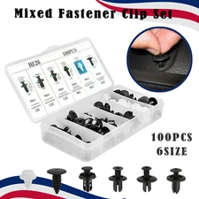 6 Size 100pcs Clip Trim Car Push Pin Rivet Bumper Door Panel Retainer Assortment