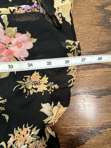 Sterling Styles Vtg Women’s Bias Skirts Black Floral 100% rayon One Size - Picture 10 of 10